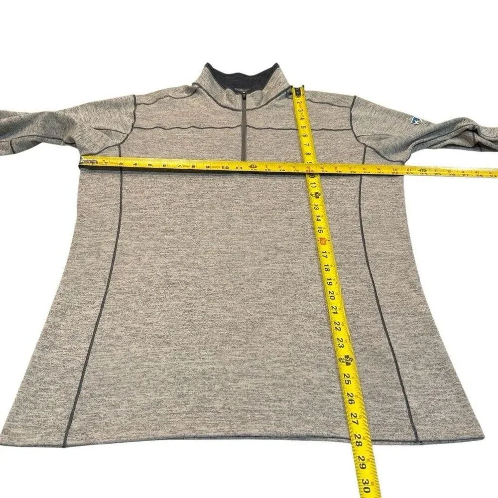 Kuhl Mens Ryder Sweater L Beige 1/4 Zip Pullover Thumbholes Running Hike